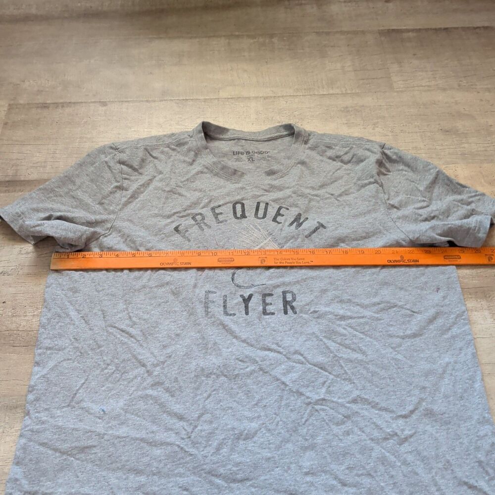 Life Is Good “Frequent Flyer” T-Shirt Mens XL Heather Grey EUC - Picture 5 of 6